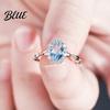 Blue Ring Rhinestone for Women Adjustable Opening Long-lasting Cubic