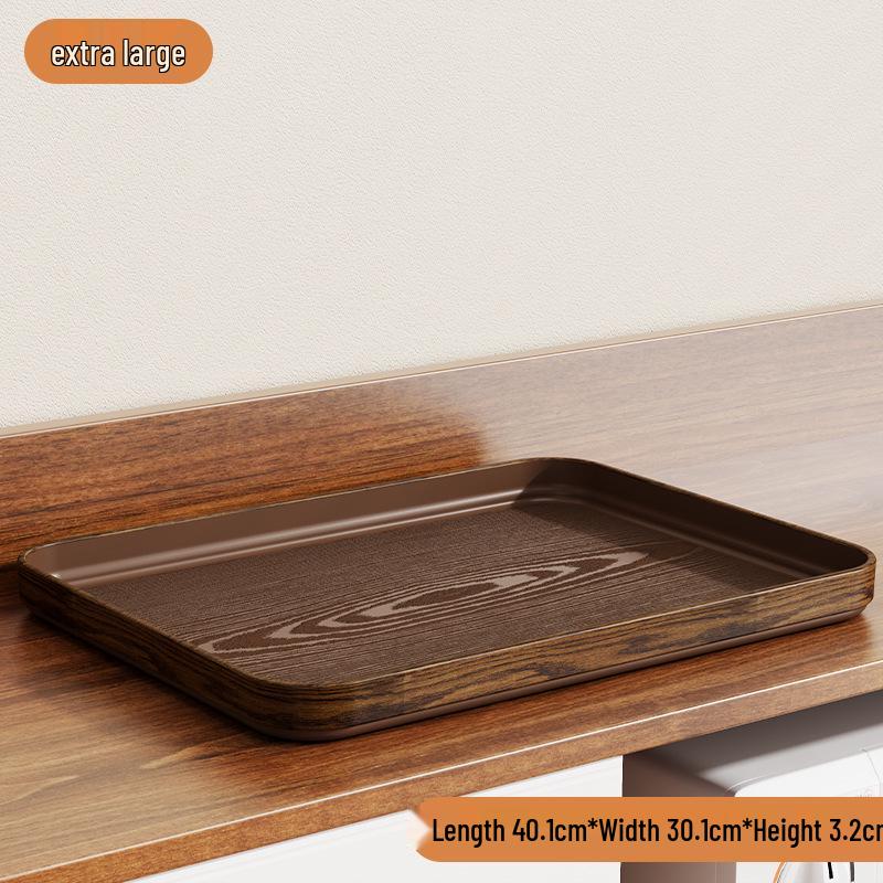 High-Grade Chinese Style Extra Thick Imitation Wood Grain Rectangular Serving Tray