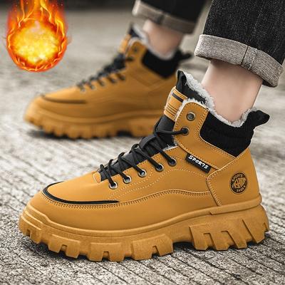 Stivali da Uomo 2025 Invernali Nuovi Alta Qualità Fatti a Mano Ispessiti Caldi Stivali da Neve Antiscivolo Piattaforma Sport Outdoor Scarpe in Cotone Peluche