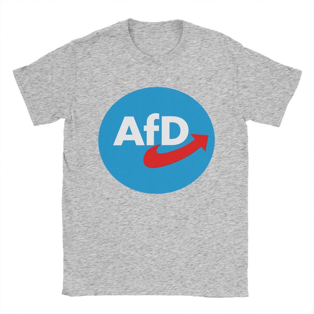 Aufkleber AfD Logo Baumwoll T-Shirt Für Mann Sommer Vintage T-Shirts Rundhals Neuheit T-Shirts Übergroß Bedruckte Oberteile