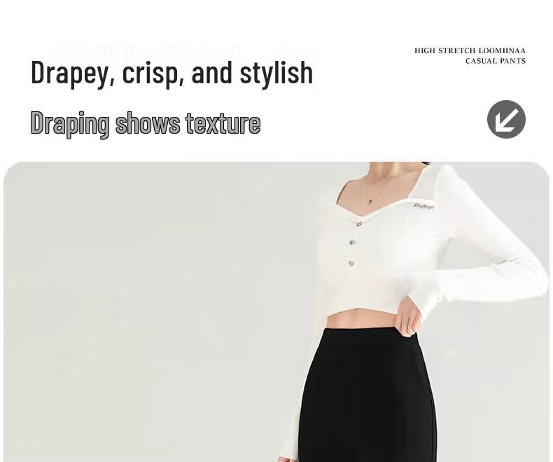 Petite Women's Black Micro-Flared High-Waisted Slimming Pants - New Spring 2025 Style