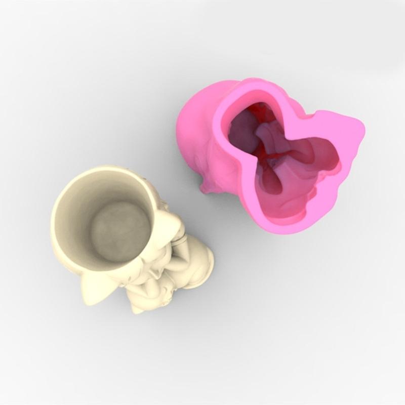 Molde de silicone para vaso de concreto, vaso de flores suculentas, argila, cimento, gesso, faça você mesmo, casa, jardim, vasos de flores, molde