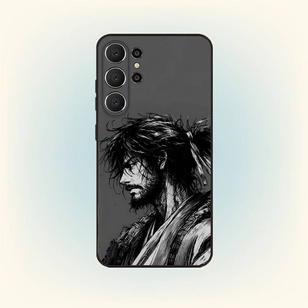 Vagabond M-Miyamoto M-Musashi Fodral För Samsung S26,S25,24,23,22,30,21,10,9,Ultra,Plus,Lite,Svart Mjukt Fodral