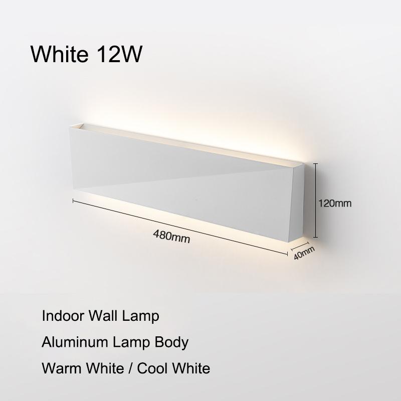 Modern Simple 6W/9W/12W LED Wall Lamp Bedroom Bedside Lamp Living Room Aluminum Home Decor Wall Light White/Black Fixtures