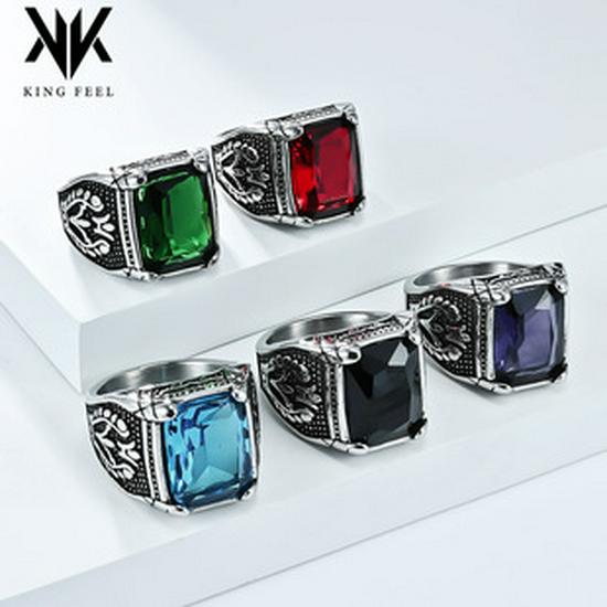European & American Style Titanium Steel Men's Star Ring: Mystical Seven-Pointed Star Trend