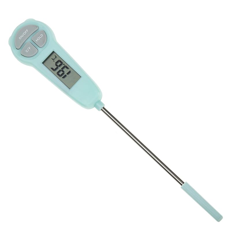 Digital Meat Thermometer for Food Cooking Waterproof Instant Read Food Thermometer Long Probe with Meat Temp Guide for Cooking Grilling Kitchen