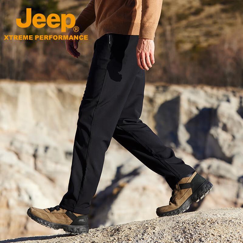 Jeep Men's Thickened Four-Way Stretch Softshell Pants