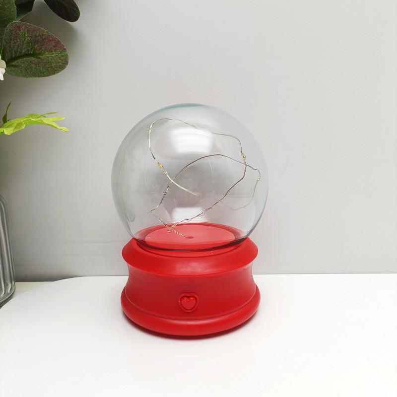 

Прозрачный свитч Любовь Хрустальный шар Музыкальный ночник Питание от батарейки-таблетки красный