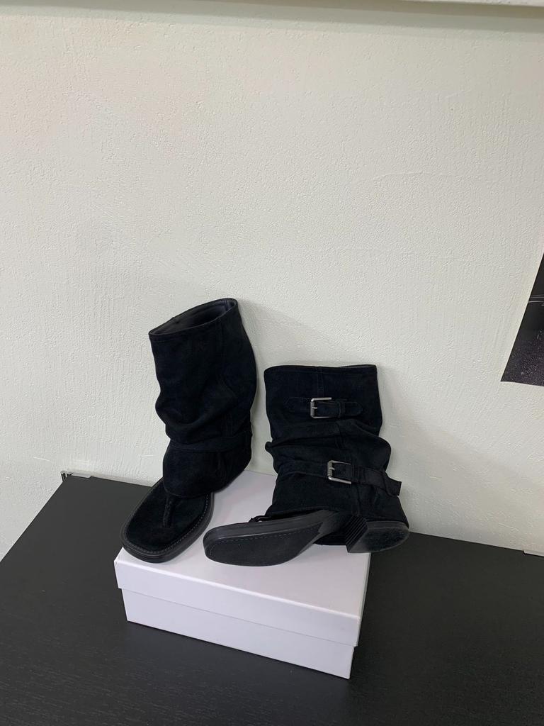 2025 New Fashion Maillard Toe Hollow Short Cool Boots Women's Summer Thin Long Boots Thick Heel Stacking Boots