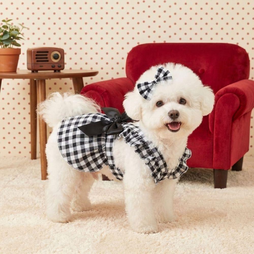Schleifen-Haarreif Katze Hund Prinzessinnenkleid Flatterärmel Haustierkleid Niedliche Haustierröcke Frühling Sommer