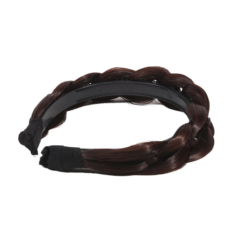 Classic Chunky Plaited Synthetic Hair Wide Braided Headband High Elasticity Braids Hair Band Hairpiece for Women