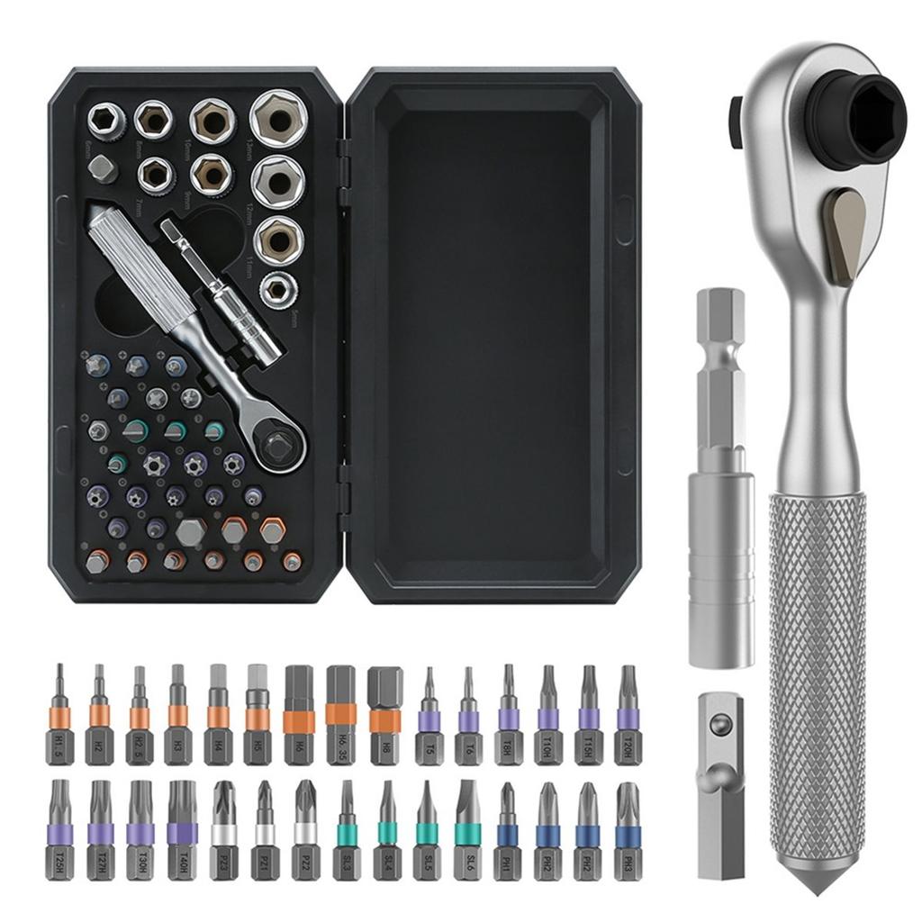2026 New Screwdriver Kit 42in1 Aluminum Alloy, Ratchet Magnetic, Flexible Shaft for DIY & Furniture