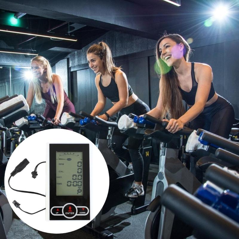 LCD Monitor Speedometer Stationary Bike Speedometer Fitness Data Recorder for Exercise Bike Monitoring
