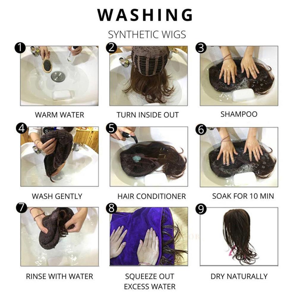 Brown Gold Mixed Color Medium Part Long Hair Curly Fake Head Set Big Wave Gradient Change Wig