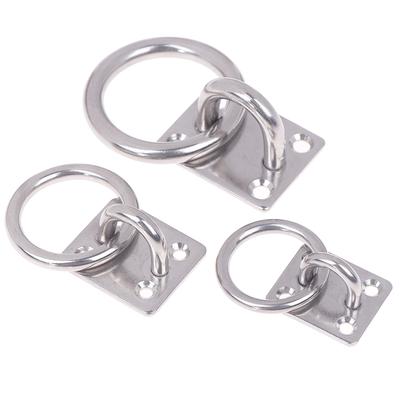 304 Edelstahl Quadratische Marine Öse Ösenhaken Mit Rundem Ring Befestigungs Zurrgurt Boot Yacht Boot Marine Beschläge 5/6/8mm