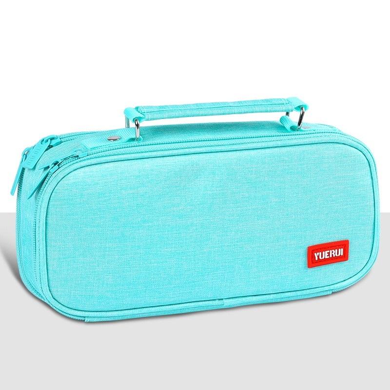 Simple Canvas Multi-layer Pencil Case Multi-functional Portable Stationery Box
