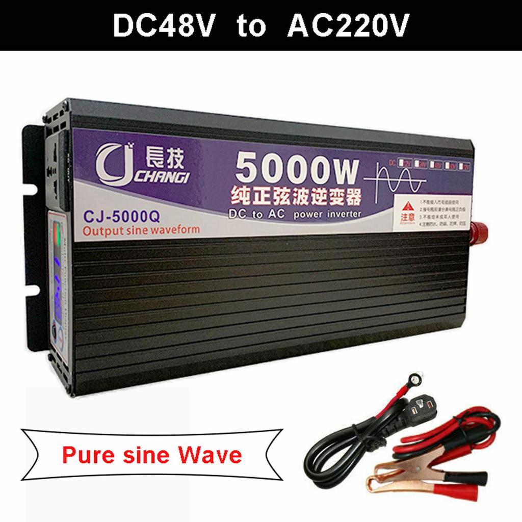 Pure Sine Wave Power Inverter 5000W Converter DC 12V/24V/48V To AC 220V