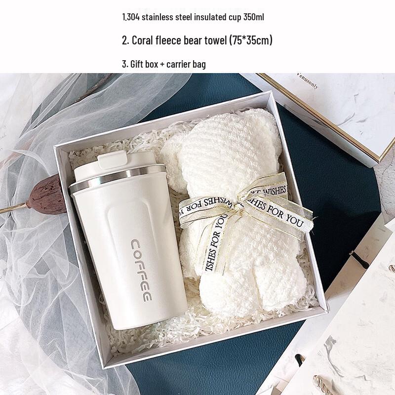 Stainless Steel Insulated Mug & Hand Towel Gift Set Package 7