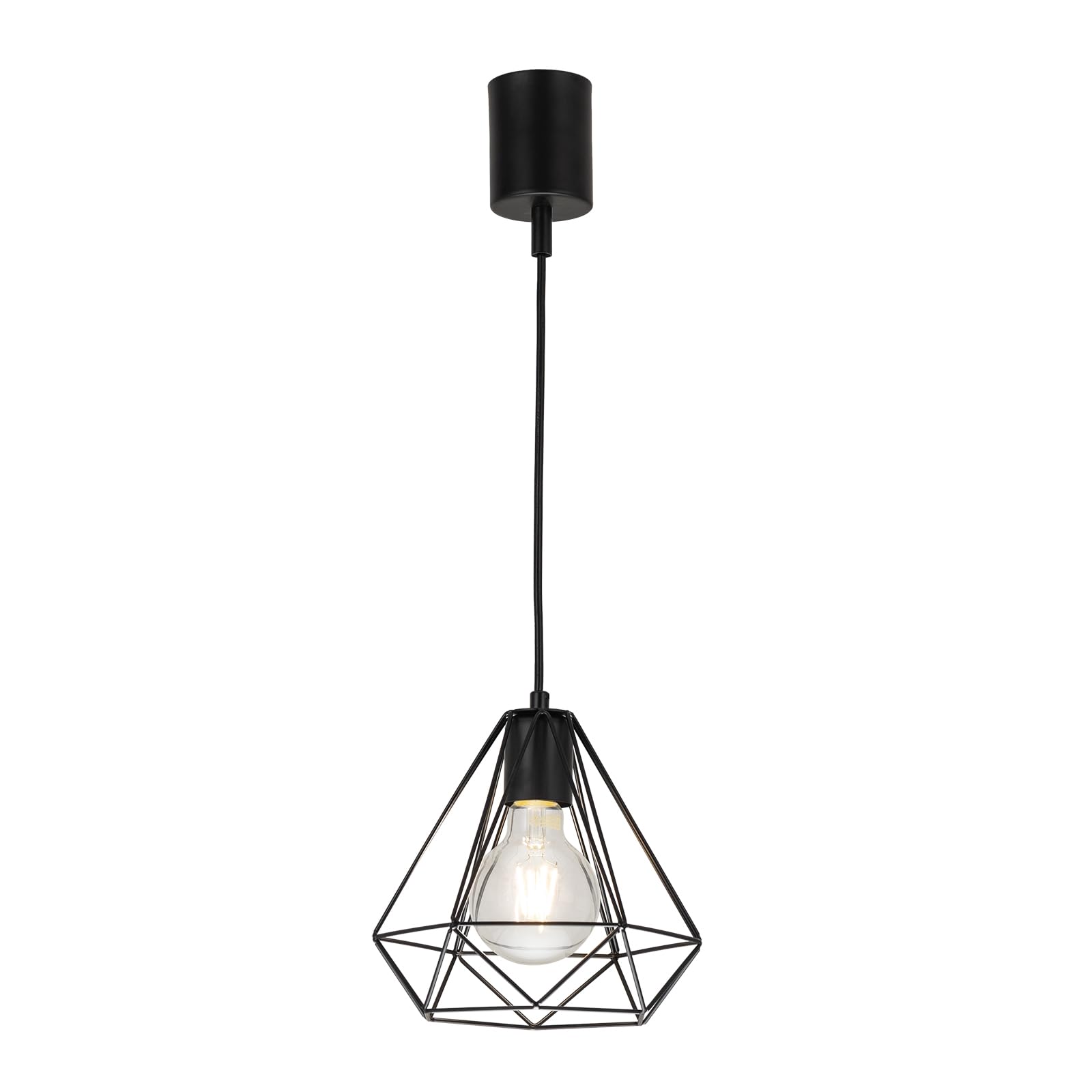 

Chiko Electric Pendant Light with Steel Wire Shade and E27 Base Compatible with LED Bulbs Black Choose from Geometric Designs Stylish Hanging
