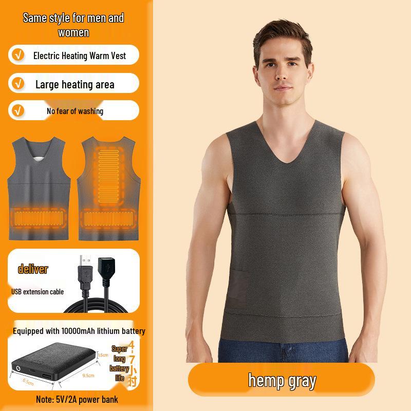 Cozy Seamless Velvet Heated Vest - Unisex Winter Base Layer with Fleece Lining and Free Shipping