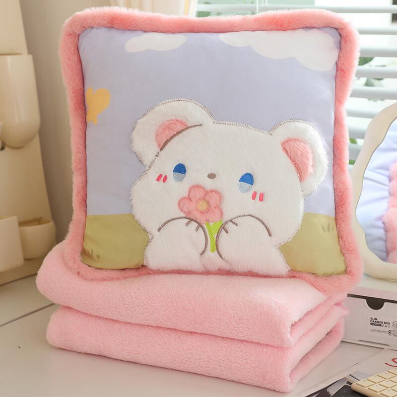 Cartoon Plush Pillow Blanket Combo