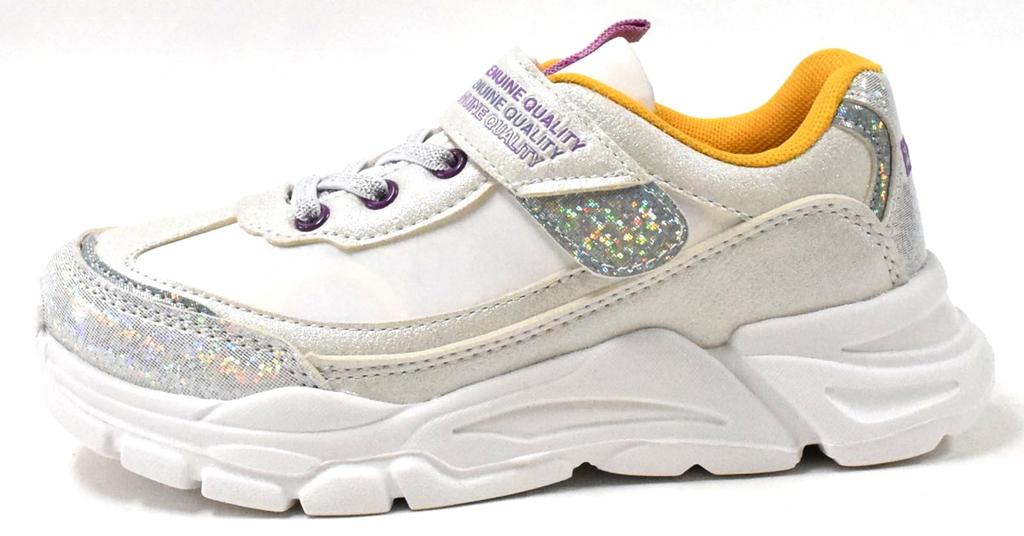 EDWIN Athletic Sneakers with Velcro Cute Velcro and Elastic Perfect for and Casual Easy to and Perfect for Sports Days and Size Girls' Closure,