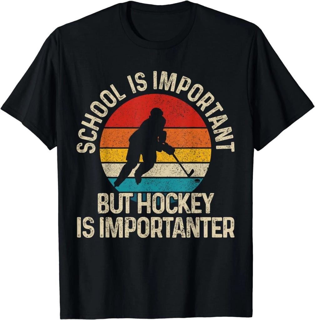 School Is Important But Hockey Is Importanter Funny Gift Unisex T-Shirt