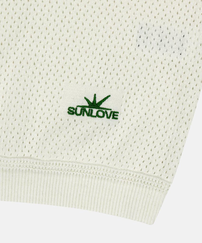 Sun Love Crochet Knit Polo Ivory
