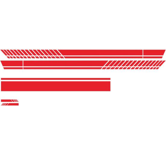 Sporty Racing Stripe Car Side Body Hood Rearview Mirror Sticker Decals Decor Set