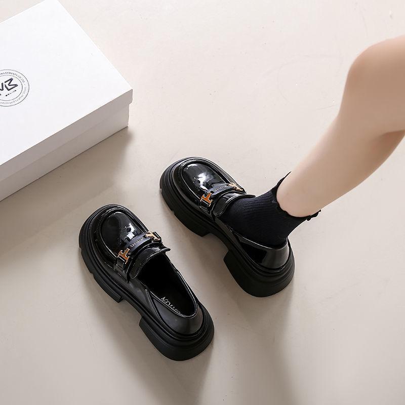Fashion Mary Jane summer small leather shoes women's British style 2025 new loafers black platform single shoes ins