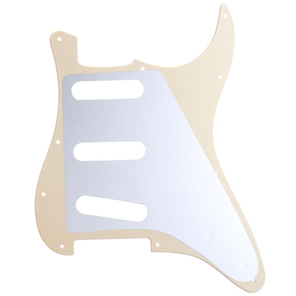 Musiclily SSS 11-Hole Left-Handed American/Mexican Stratocaster Guitar Pickguard, 4-Ply Parchment Pearl