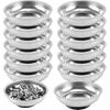 FUNSUEI 15 Packs 3 Inches Magnetic Tray, Stainless Steel Magnetic Bowl, Round Magnetic Parts Tray For P, Screws, Bolts, Nuts, Small Parts