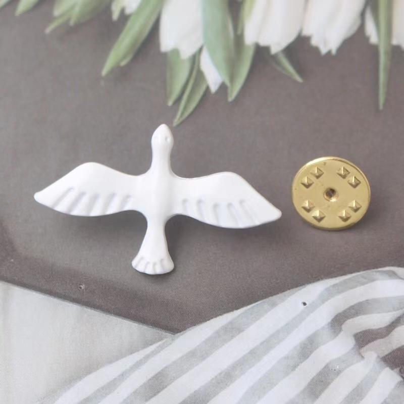 Pin De Cuello De Ramillete Para Mujer Y Hombre, Broche De Paloma De La Paz Blanca, Arte De Metal, Insignia De Moda Coreana, Joyería, Nuevo