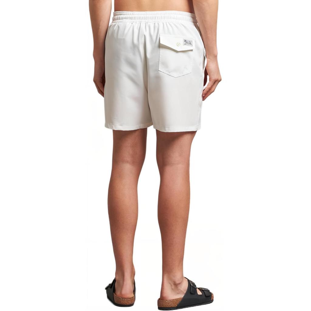 Polo Ralph Lauren Gładkie Sznurowane Trzyczwarte Szorty Plażowe Męskie Szorty Białe 710957782-014