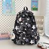 Star Cute Rabbit Carrot Pattern Student Casual Backpack With Pendant Plush