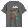 Cah Fih Anruf Erinnerung Nachricht Ablehnen Annehmen Telefon Cat Fish T-Shirt Sommer Baumwolle T-Shirts Design T-Shirt Kurze Ärmel Oberteile
