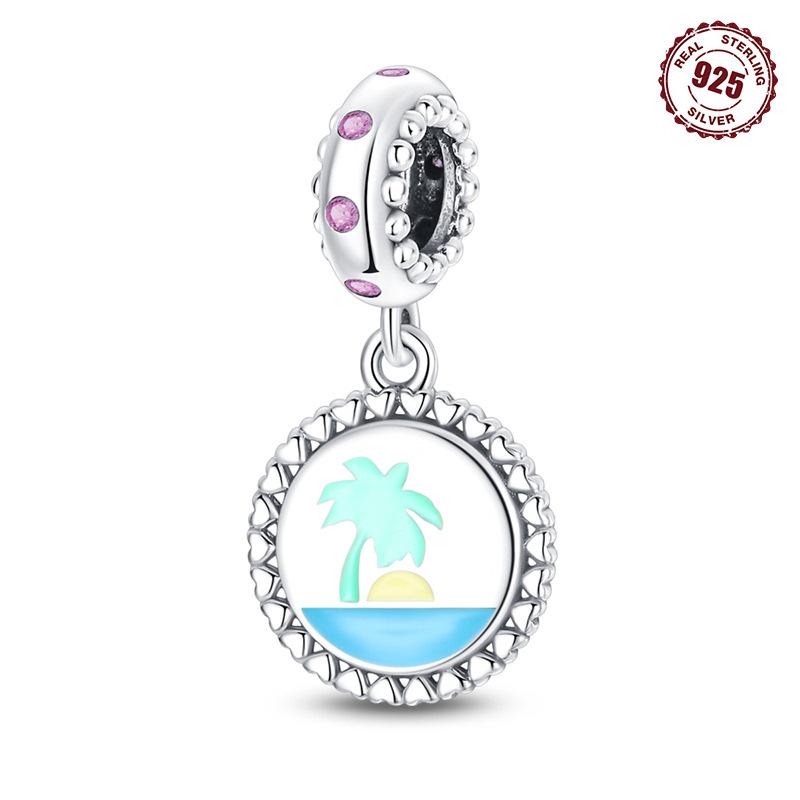 Generation Sterling Silver Accessories S9 Pendant Earth Beach Pendant Fit Bracelet Necklace Jewelry