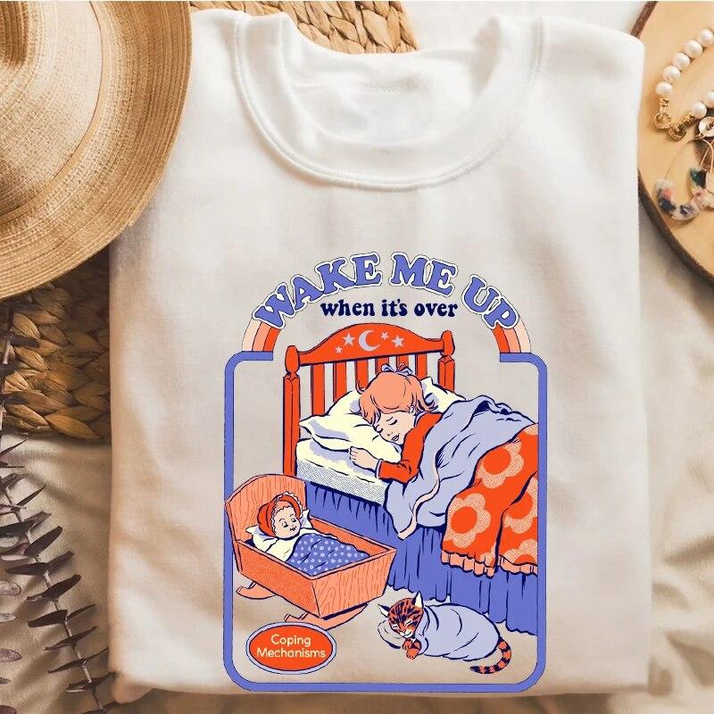 Satan Demon TShirt Scary Devil Aliens Vintage T-Shirt Women Unisex Classic Scary Cartoon Graphic Tops Oversized Harajuku Ropa Mujer