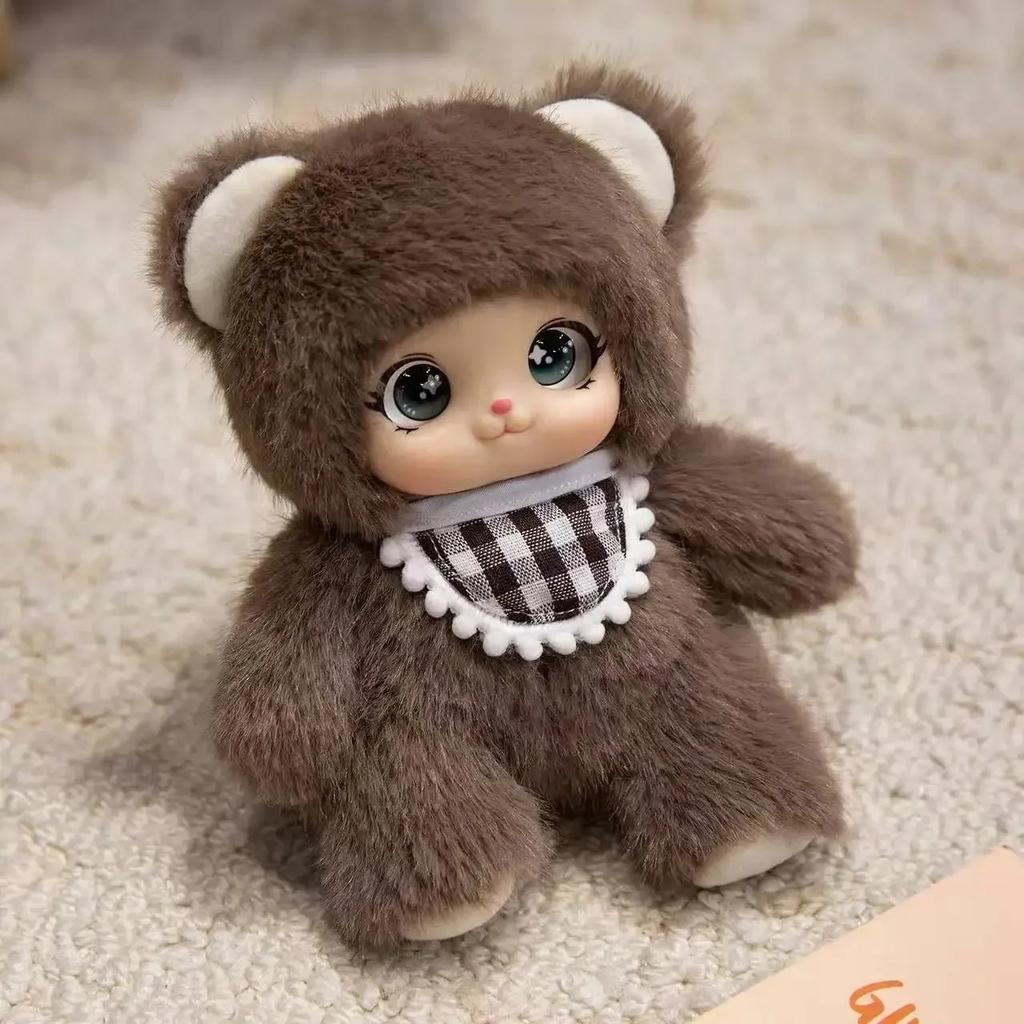 .18Cm Cute Family Cute Vinyl Doll Rose Red Bear Pendant Plush Yellow Sheep Bag Pendant Birthday Present For Girlfriend