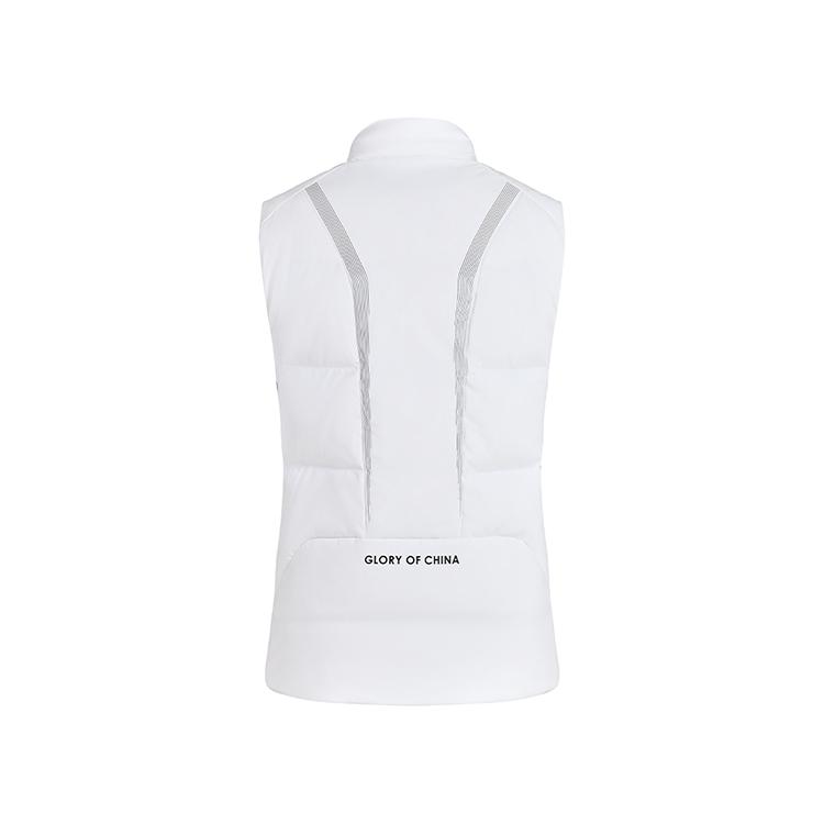 Li Ning National Team Series Comfortable Warm Zipper Stand Collar Vest Women vest White AMRU052-2