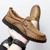 Men Brown Slip on Moccasins Hiking Shoes Black Flats Driving Shoes Blue Handmade Casual Wide Head Shoes Plus Size