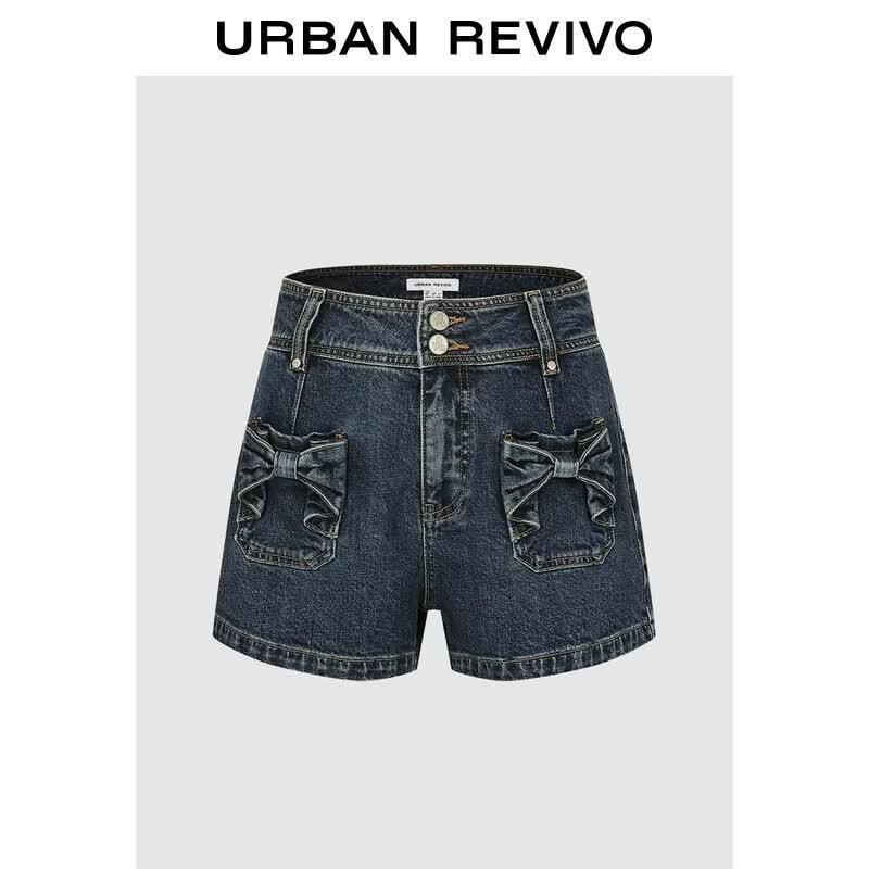 UR Women s Bow Pocket Denim Shorts 29 синий