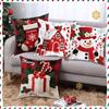 Christmas Tree Pattern Christmas Cushion Cover Plush Throw Pillow Cover  Holiday Decor