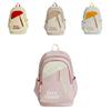 Nylon Student Backpack For College Girls With Letter Print Design And Cushion Straps For School Use