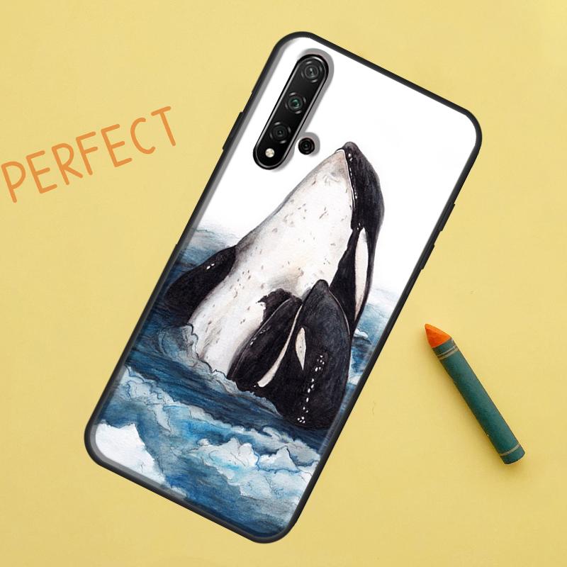 Killer Whale Orca For Huawei Nova Y91 Y70 Y72 Y73 Y60 Y90 Y61 8i 7i 11i 12i 12s 9 10 SE P20 P30 P40 Lite Case