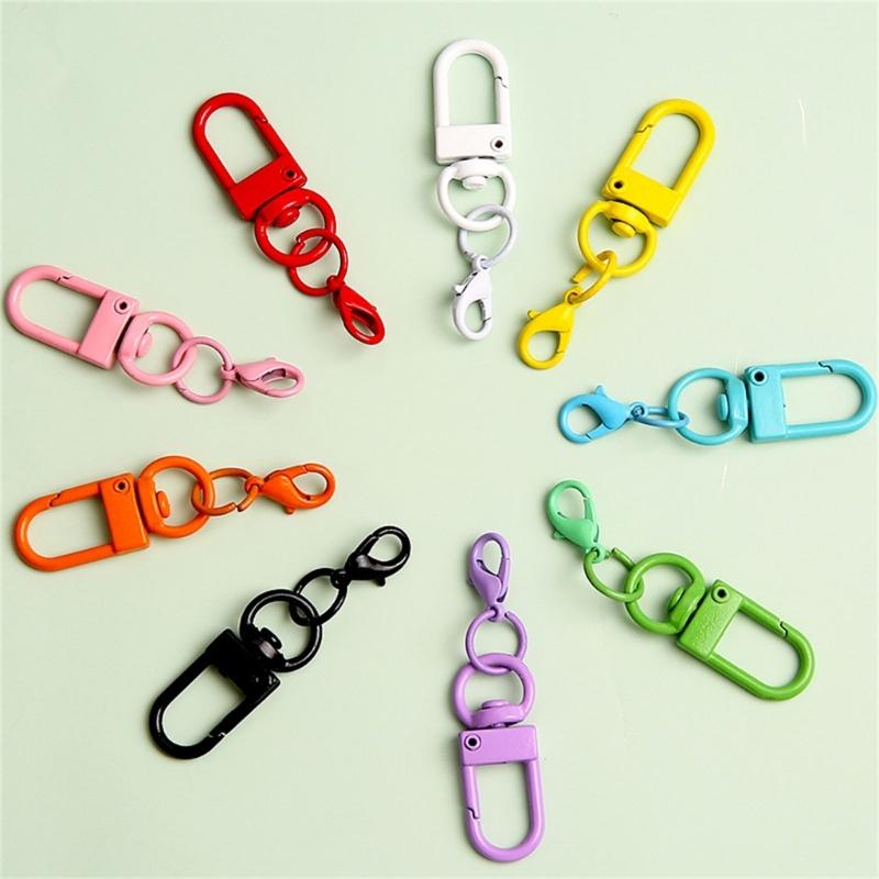 9Pcs U Shaped Rotating Lobster Clasp for Keychain and Accessories Jewelry Kits Fashionable Purse Clip Bags Pendants