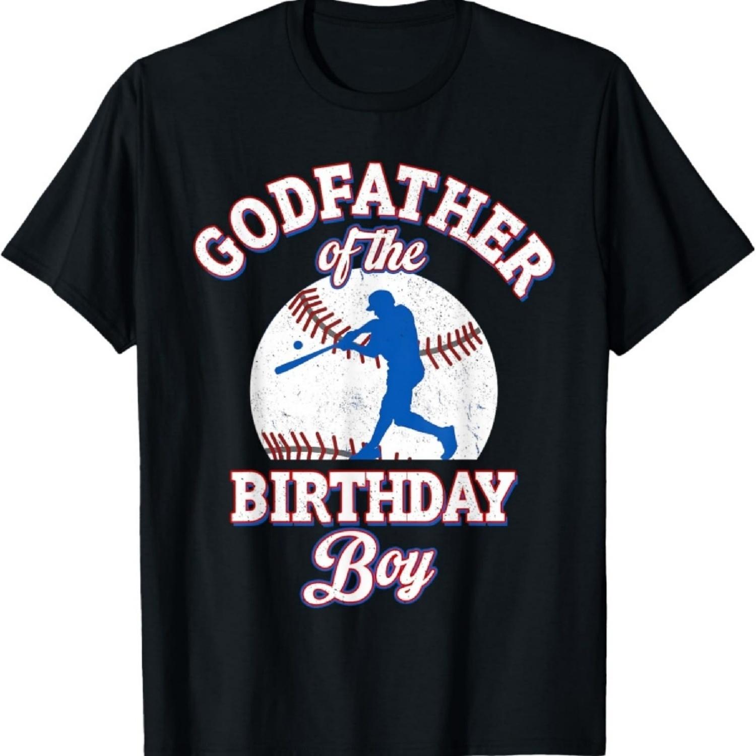 

Godfather of The Birthday Boy Shirt Baseball Godfather Funny T-Shirt XXXXXL чорний
