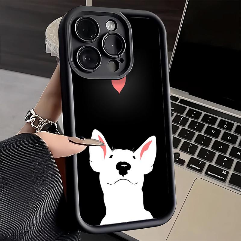 Phone Case for iPhone 17 Air 16E 15 16 Pro Max Bull Terrier Dog Cute Puppies Cover 14 Plus 13 12 Mini Soft Shell Silicone Fundas