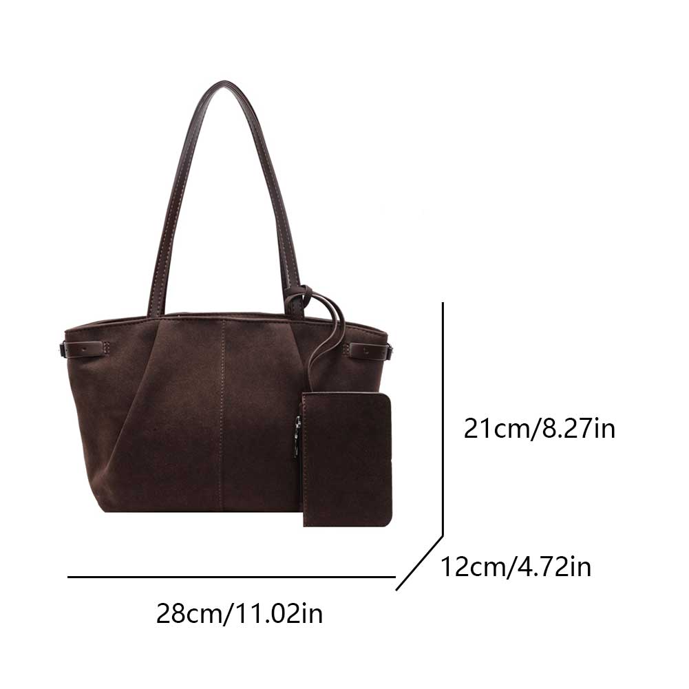 Suede Shoulder Bag Women Casual Tote England Style Vintage Tote Bag Large Capacity Commute Shoulder Crossbody Bags Fashion