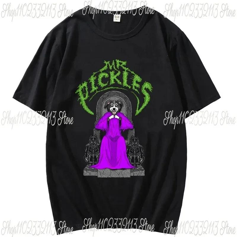 2024 Cartoon Mr Pickles T Shirt Men Soft Collie Dog T-shirt O-neck Short Sleeved Funny Tv Adult Adultswim Mature Dog Evil Satan